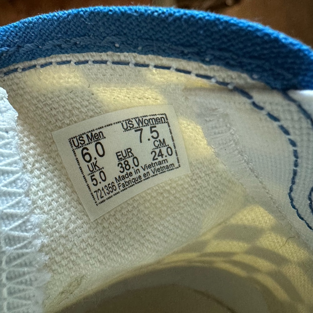 Vans Checkered Slip-On Sneakers Blue and White - Picture 3 of 4
